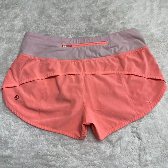 Lululemon LW7AKMRT Women's Orange Hotty Hot High-Rise Lined Shorts Size 4 - Picture 1 of 8